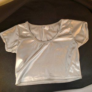 Vintage 1990s "JORDAN" Silver Crop Top Small
